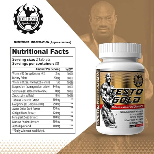 Dexter Jackson Testro Gold | 60 Tablets, 30 Days Supply