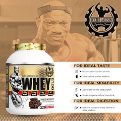 Dexter Jackson Signature Series Whey Gold - Isolate & Hydrolyzed Whey Protein Blend | Double Chocolate Flavor | 67 Servings, 2268G (5 Lbs)