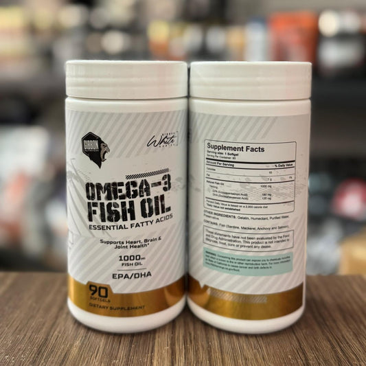 Gibbon White Series Omega-3 Fish Oil – 1000mg EPA/DHA | Heart, Brain & Joint Health Support | 90 Softgels