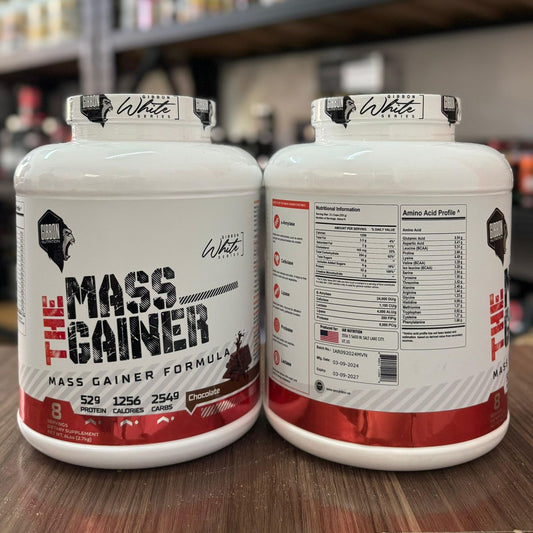 Gibbon White Series – The Mass Gainer | 52g Protein, 1256 Calories, 254g Carbs | Chocolate Flavor | 6 Lbs (8 Servings)