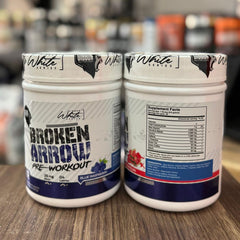 Gibbon White Series – Broken Arrow Pre-Workout | 25mg Niacin, 4 Calories | Blue Raspberry | 30 Servings | Energy & Focus Booster