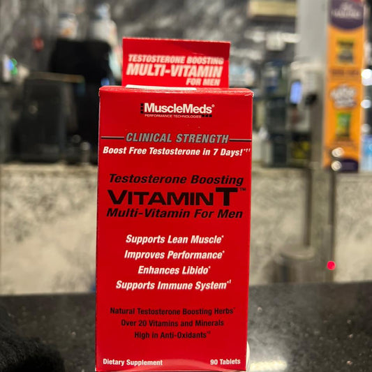 MuscleMeds Clinical Strength Vitamin T – Multivitamins for Men | Lean Muscle Support, Performance, Libido & Immune Boost | 90 Tablets